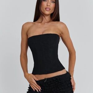 Strapless Black Corset Top